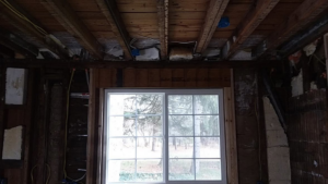 Electrical rough-in wiring and junction boxes installed in a building under construction by Wilderness Electric in Grand Rapids, MI