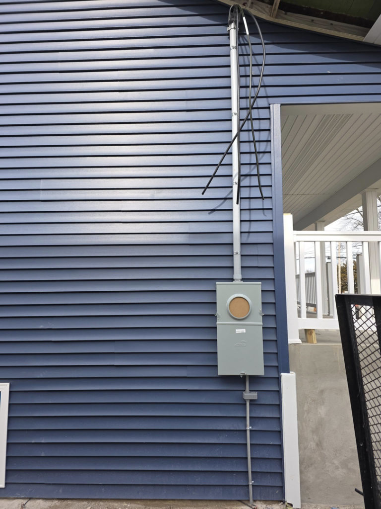 Electrical service entrance and meter installation by 1st Class Electric in Cranford, NJ.
