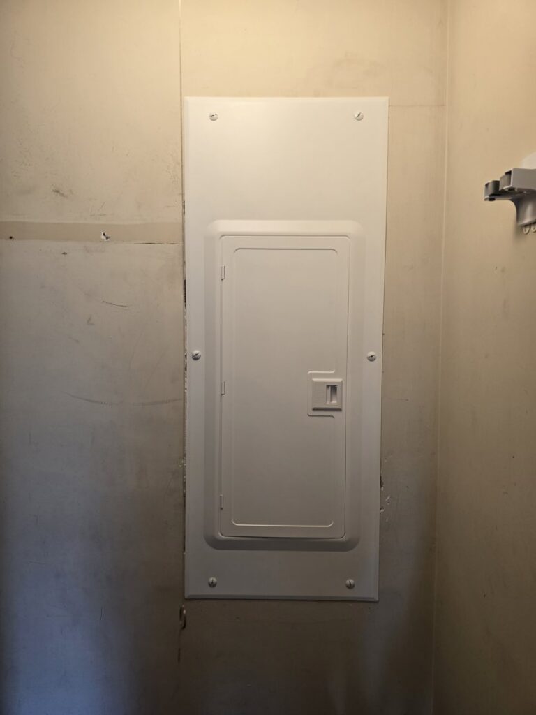 A clean and professionally installed electrical service panel by Be Bright Electric in Erie, PA.