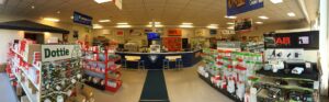 Interior view of the electrical supply store at CED Kalispell in Kalispell, MT, showcasing a wide range of products.
