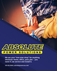 A close-up of an electrician with work gloves, tools, and electrical wires for Absolute Power Solutions USA in Annapolis, MD.