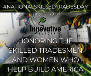 An electrician from Innovative Electric Contractor working on an electrical panel with wires in Dickson, TN.