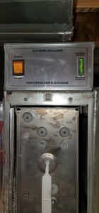 An electronic air cleaner unit installed with ductwork, demonstrating air quality services by Northern Peak Heating & Cooling in Bozeman, MT.