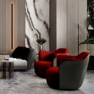 An elegant living room showcasing a light grey patterned carpet, a quality installation by Eastpointe Interiors in Caledonia, MI.