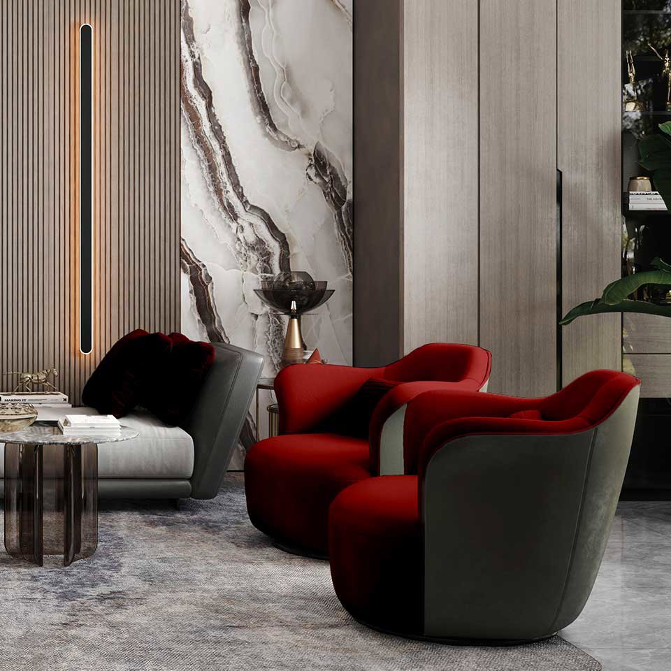 An elegant living room showcasing a light grey patterned carpet, a quality installation by Eastpointe Interiors in Caledonia, MI.