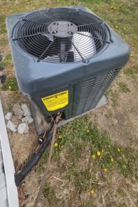 An energy-efficient outdoor AC unit installed by G.M. AIR Conditioning & Heating in Wichita, KS.