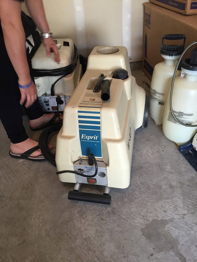 An Esprit carpet cleaning machine in a service area, used by Ecodry Carpet Cleaning Las Vegas, NV.