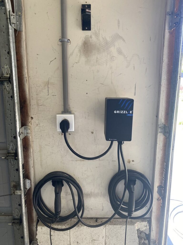Electric vehicle (EV) charging station installation by CLB Electrical LLC in Townsend, DE.