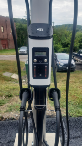 A newly installed EV charging station by Pittsburgh Electric & Maintenance in Pittsburgh, PA