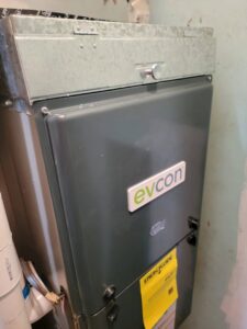 An Evcon furnace installed by Working Wolves Heating & Cooling LLC in Lawrence, KS.