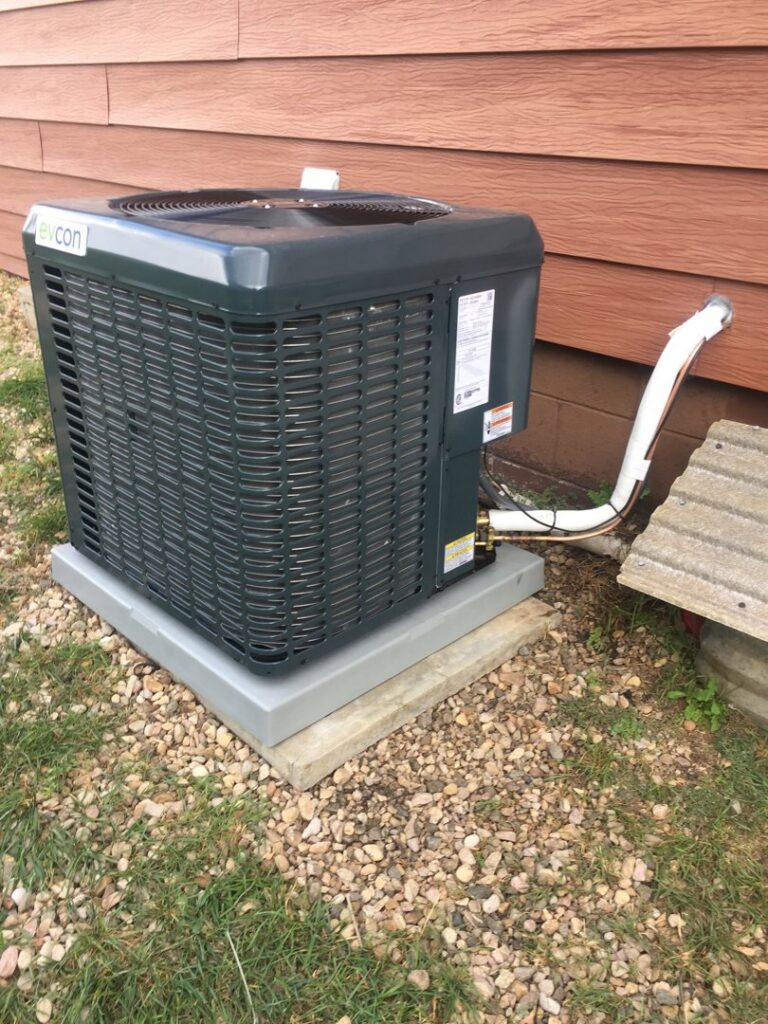 An Evcon outdoor air conditioning unit installed by Butte Heating & Cooling in Rapid City, SD.