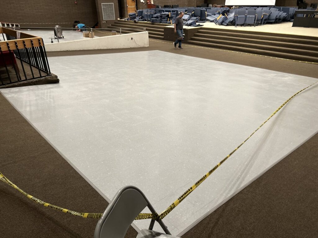 Event space carpet and dance floor installation by Branch Floor Covering in Cranston, RI