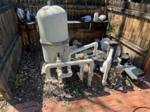Existing pool equipment setup with filter and pumps by Pool Supply Warehouse, Inc. in Fort Mill, SC
