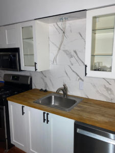 Exposed electrical wires for new kitchen lighting installation by C&S Electrical Services LLC in Ashburn, VA.