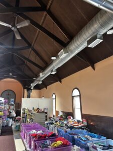 Exposed spiral ductwork installed in a commercial space by Advanced HVAC and Plumbing in Morgantown, WV.