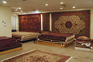 An extensive collection of high-quality rugs available in the showroom at Kurosh Persian Rugs in Bloomington, MN.