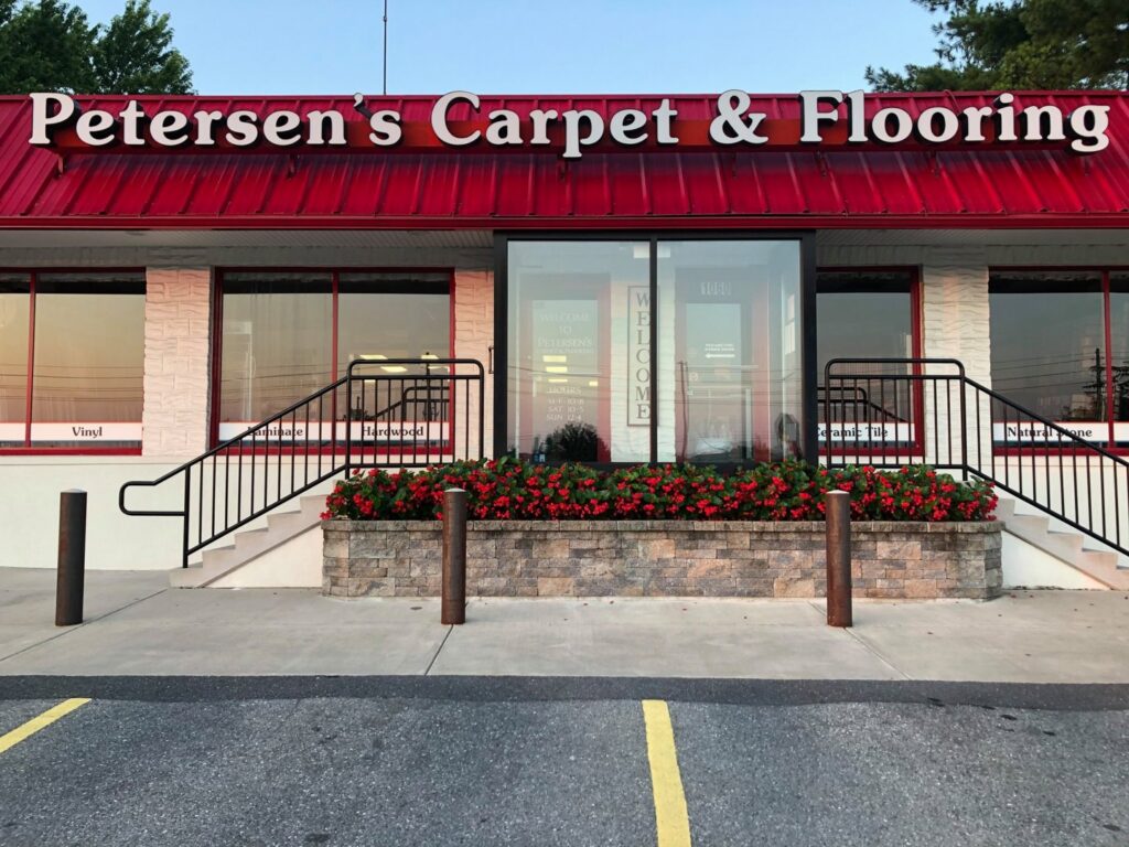The inviting exterior of Petersen's Carpet & Flooring business location in Frederick, MD