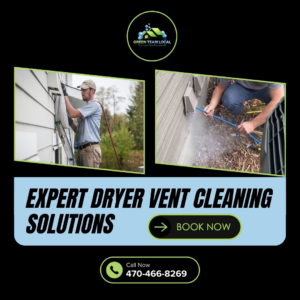 Green Team Local technicians performing exterior dryer vent cleaning services on a home in Page.