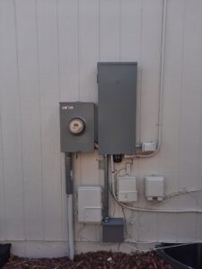 Complex exterior electrical conduit and box installation by Midway Electric Inc. in Columbia, MO.