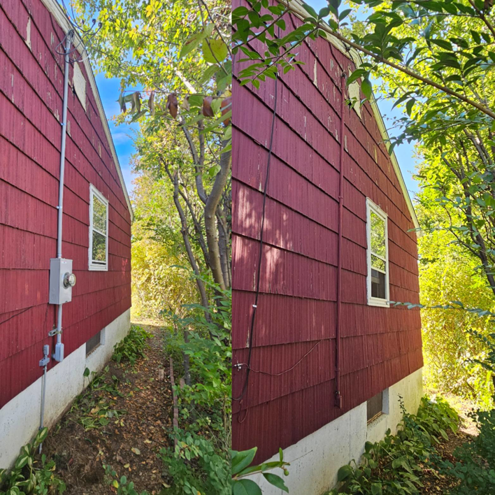 Exterior electrical meter and conduit on the side of a red house by Joey G Electric LLC in Waterbury, CT.