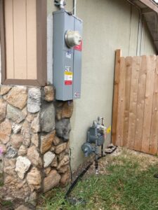An exterior electrical meter and service entrance installed by Smith Electrical Contractors, Inc. in El Cajon, CA.