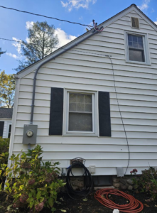 Exterior electrical service entrance and meter on a house, installed by Joey G Electric LLC in Waterbury, CT.