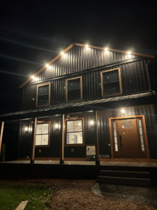 Exterior lighting installation on a modern house by KG Electric LLC in Cumberland, RI