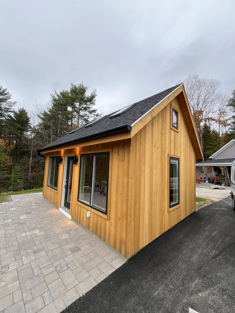 Exterior lighting installed on a small building, a service provided by Russell Electric LLC in Saint Clair, MI