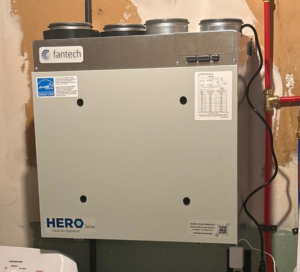 A Fantech Fresh Air Appliance (HRV/ERV) installed by Burley Hvac/r LLC in Syracuse, NY.