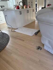 A modern floor electrical outlet installation completed by LivElectric in Garner, NC.