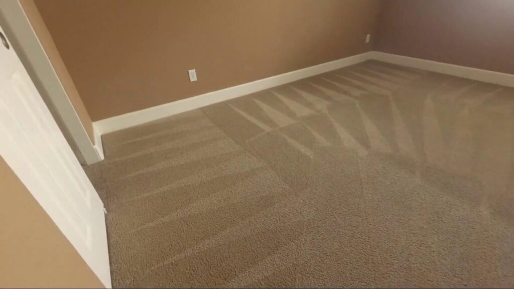 Freshly cleaned carpet with distinct vacuum lines in a room by GoldCoast Carpet & Tile Care in Sacramento, CA.