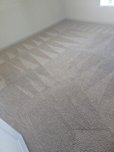 A freshly cleaned carpet with distinct vacuum lines, showcasing professional results from CAPRI Restoration Services INC in Chula Vista, CA.