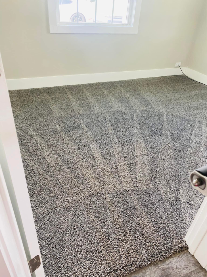 A freshly cleaned carpet with distinct vacuum lines in a room by Furns Total Carpet Care in Murfreesboro, TN.
