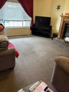 A freshly cleaned carpet showing distinct vacuum lines, demonstrating quality work by Green Dragon Carpet & Upholstery Cleaning LLC in Boise, ID.