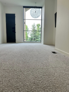 A freshly cleaned carpeted room, showcasing the quality work of Let George Do It Carpet Cleaning in Omaha, NE.