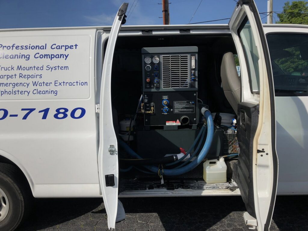 A freshly cleaned light brown carpet in a residential room after professional service by East Coast Carpet Care, Inc. in Chesapeake, VA.