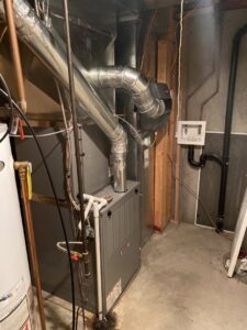 A new furnace and ductwork installation by All Phase Mechanical Corp in Evans, CO, for efficient heating.