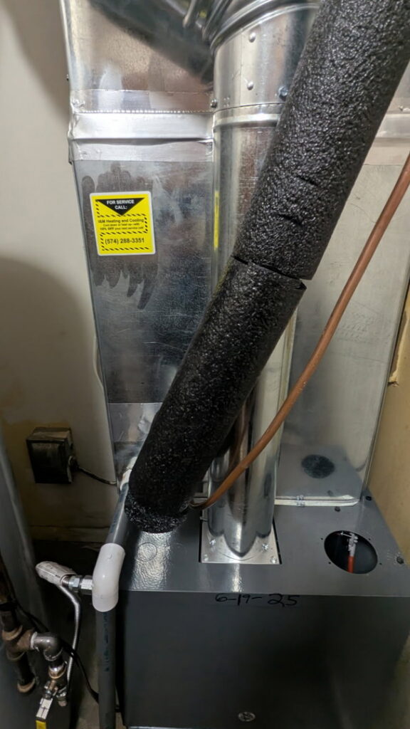 A new furnace and insulated ductwork installation by I & M Heating and Cooling in South Bend, IN.