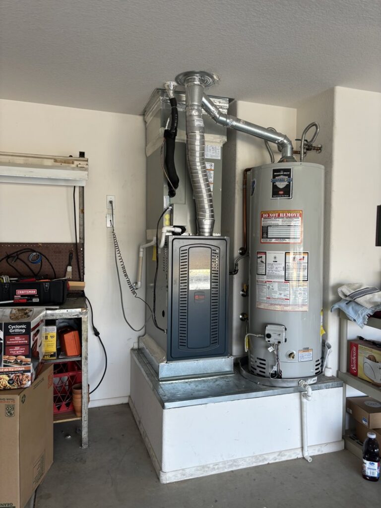 A residential furnace and water heater installation by Sun Devil Heating & Cooling INC in Peoria, AZ.