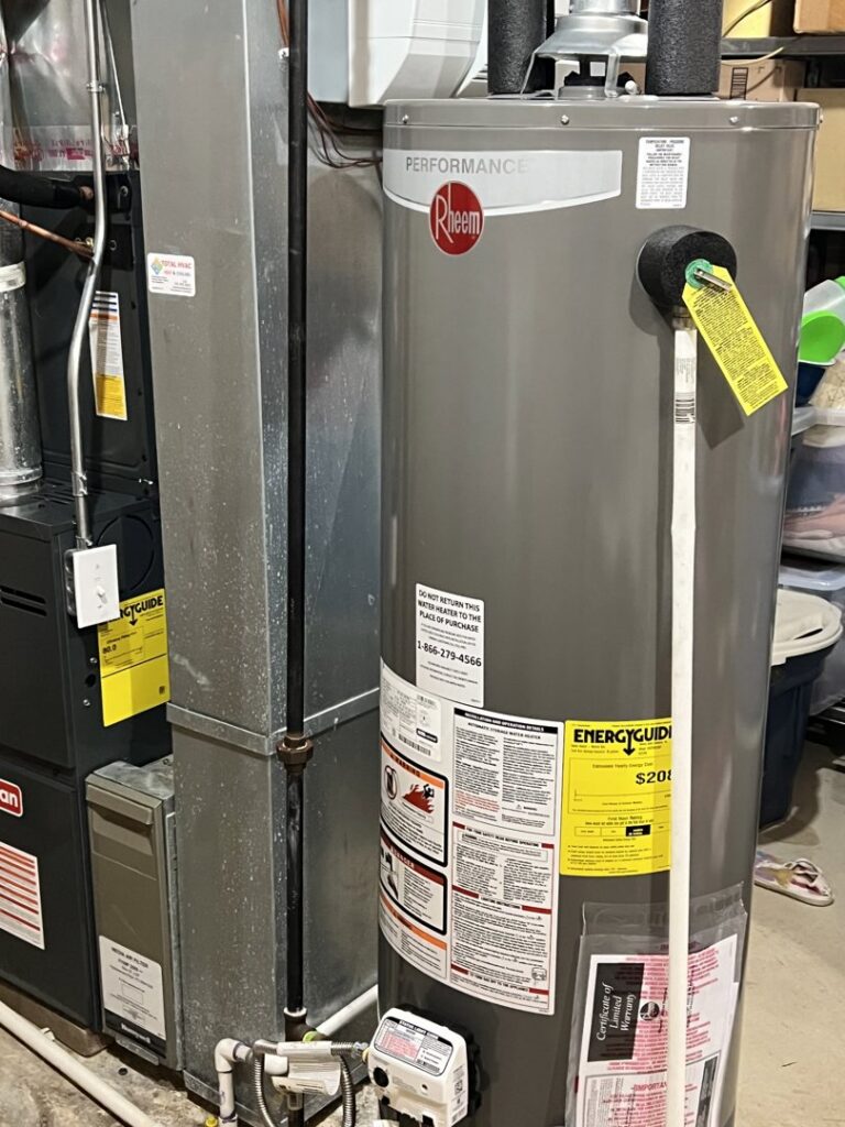 A residential furnace and water heater installed by Total HVAC - Heating and Cooling in Nashville, TN.