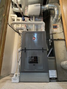A new furnace installation with ductwork and humidifier by Hvac Buddies in Chicago, IL