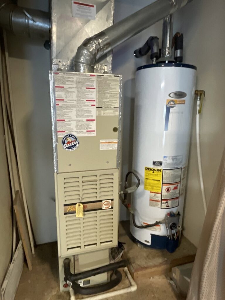 A new furnace and water heater installation by Access Heating & Air Conditioning in Fredericksburg, VA