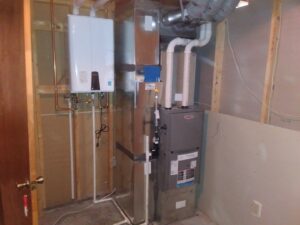 A new furnace and tankless water heater installation by Advanced Comfort Solutions, Inc. in Cheyenne, WY.