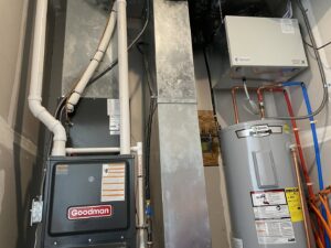 New furnace and water heater installation with associated ductwork by True Comfort Heating and Cooling in Sherwood, AR.