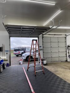 A garage door installation in progress by Revolution Garage Door, LLC in Corvallis, OR.