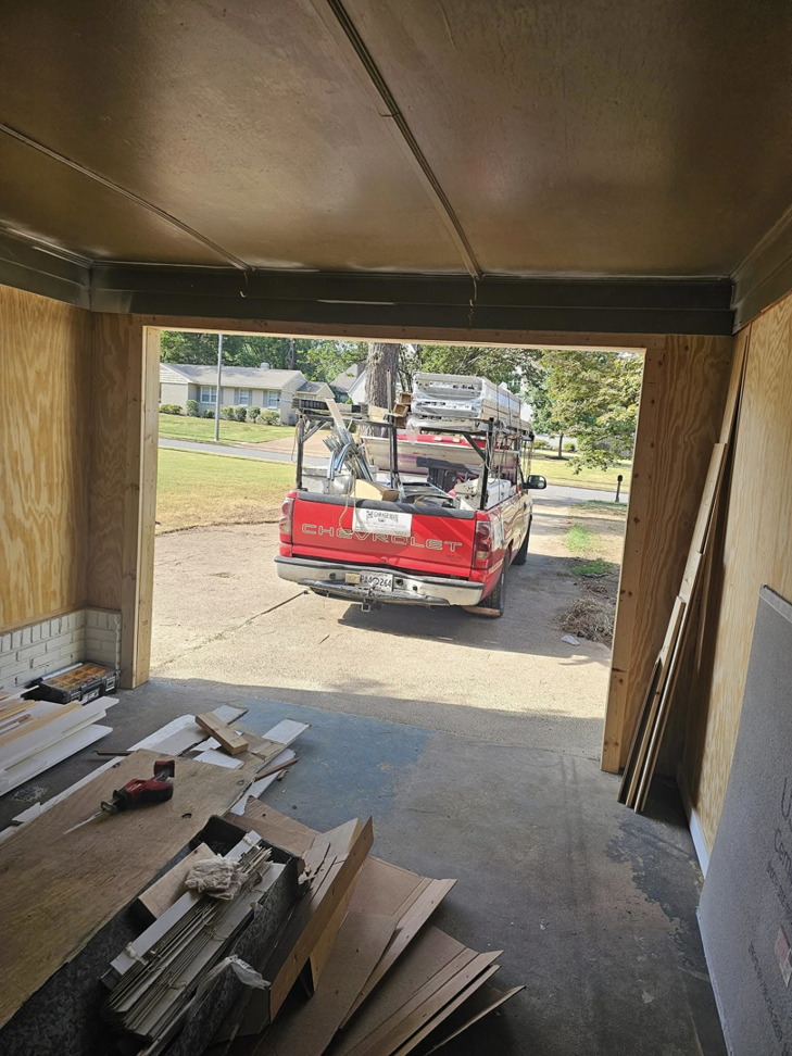 An empty garage door opening before installation by The Garage Man in Memphis, TN.