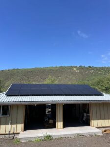 Solar panel installation on a garage roof completed by Big Island Electric & Solar in Hilo, HI