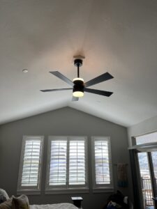 Industrial LED lighting installation in a garage or workshop by High Country Electric in Green River, WY.