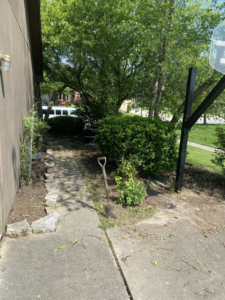 Garden bed before mulching and cleanup by Sonner And Sons Lawncare in Fort Wayne, IN.