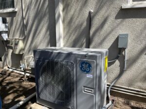 A GE Inverter HVAC outdoor unit recently installed by Affordable Heating and Air in Chatsworth, CA.